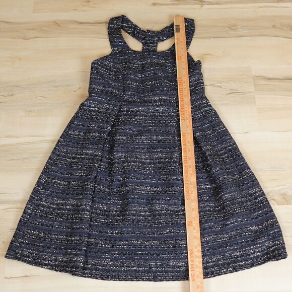 Debra Rodman Women 4 Dress Skater Tweed Grey Black Rhinestone Buttons Y Back - Picture 7 of 9